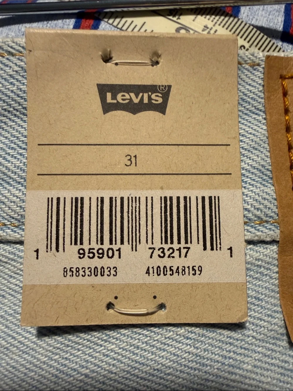 Levi's Light Blue Distressed 501 Denim Shorts - Picture 4 of 4
